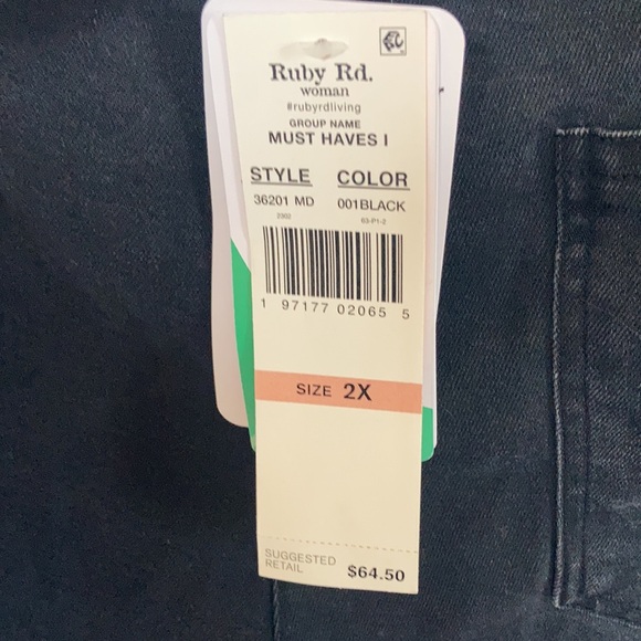 Ruby Rd pull on ankle pant raw hem w tencel & slimming contour waistband 2X - Picture 15 of 17